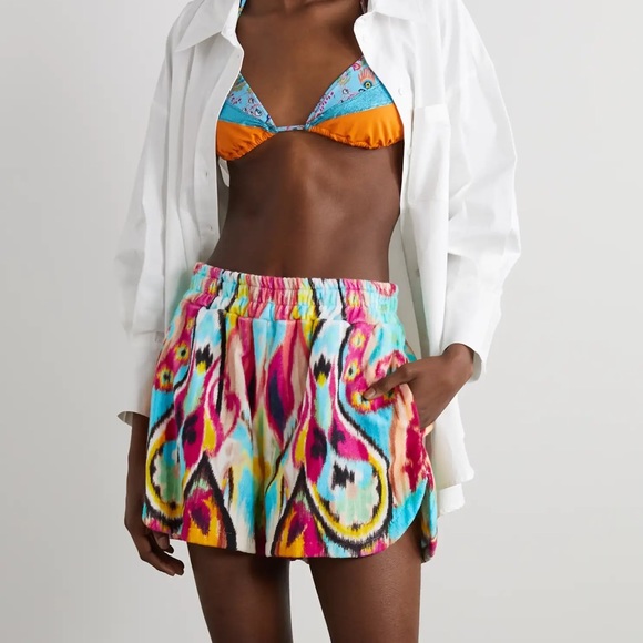 Etro Pants - Etro printed cotton terry shorts